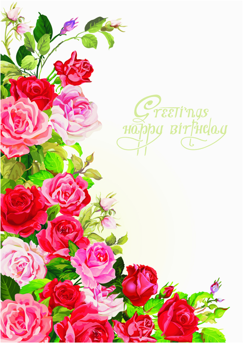 happy birthday flowers greeting cards 02 free download