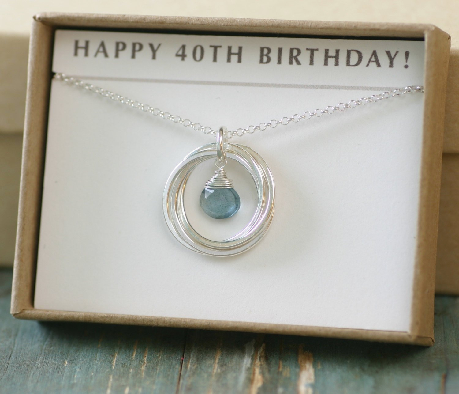 40th birthday gift for her aquamarine necklace by