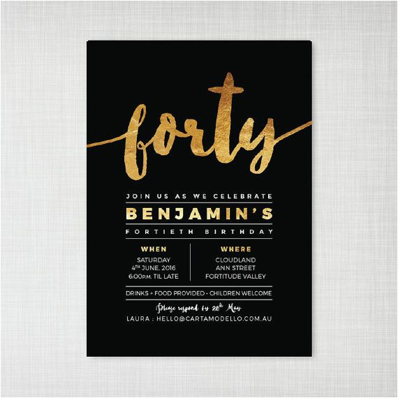 40th birthday invitation