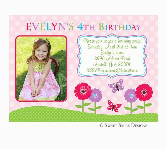 4th birthday invitation wording