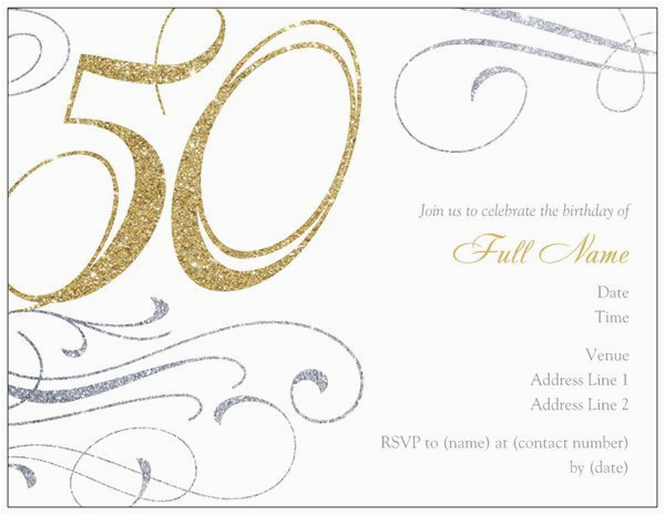 50th birthday invitation templates free printable