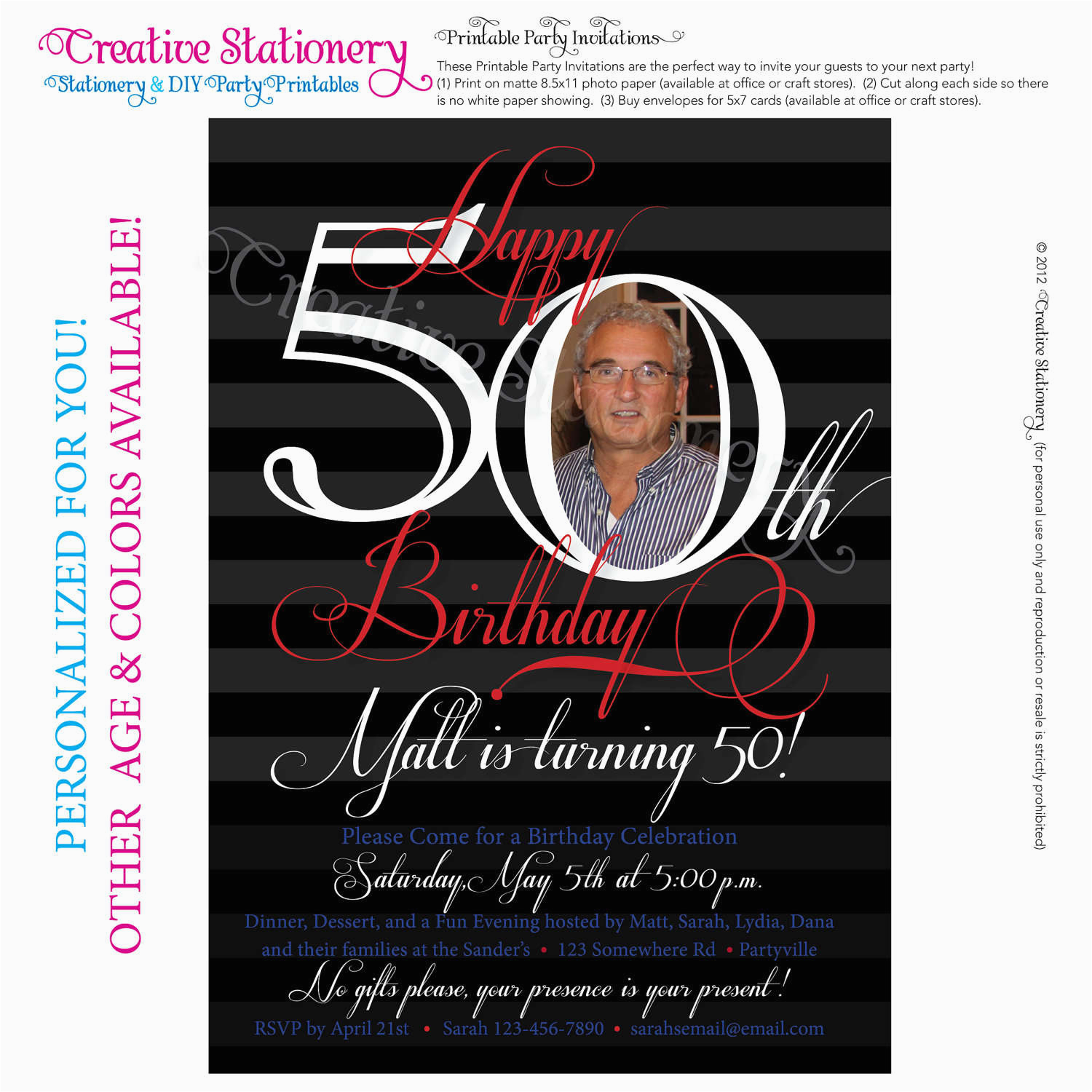 the 50th birthday invitation template free templates
