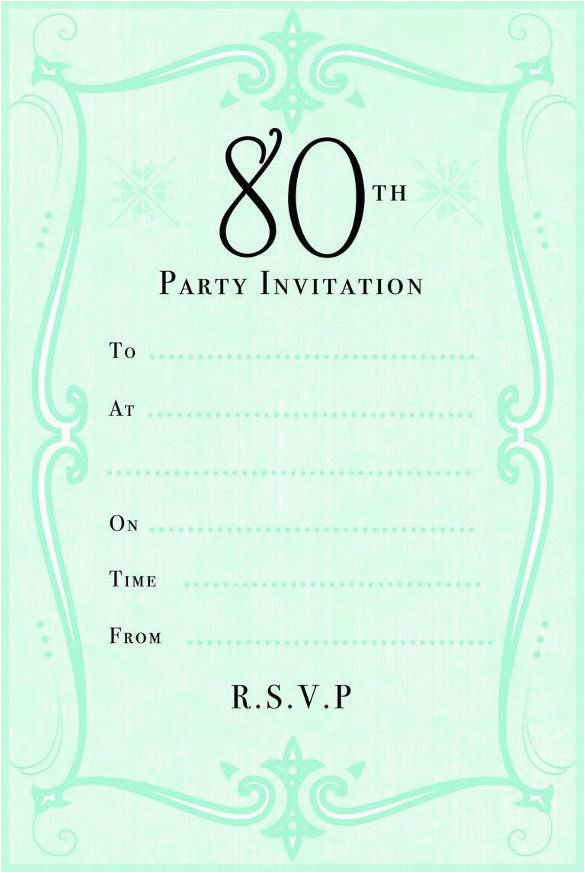 Free 80th Birthday Invitations Templates BirthdayBuzz