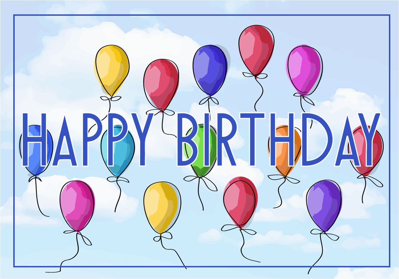 Free Birthday Cards Images and Graphics Free Vector Illustration Of A Happy Birthday Greeting Card
