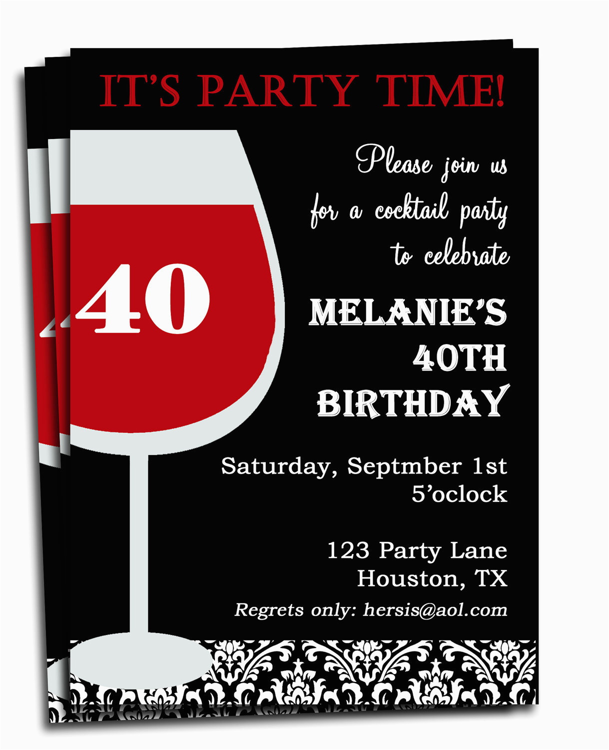 adult birthday invitation printable