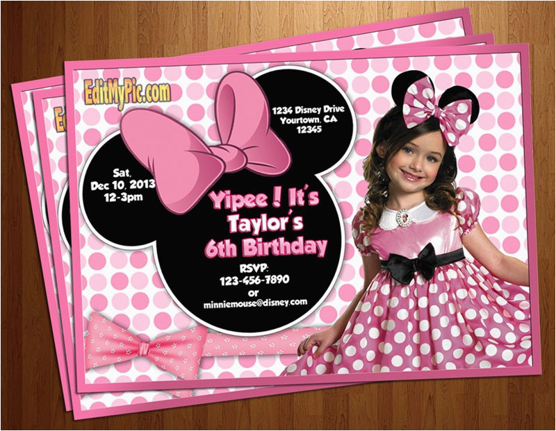 minnie mouse birthday invitations personalized