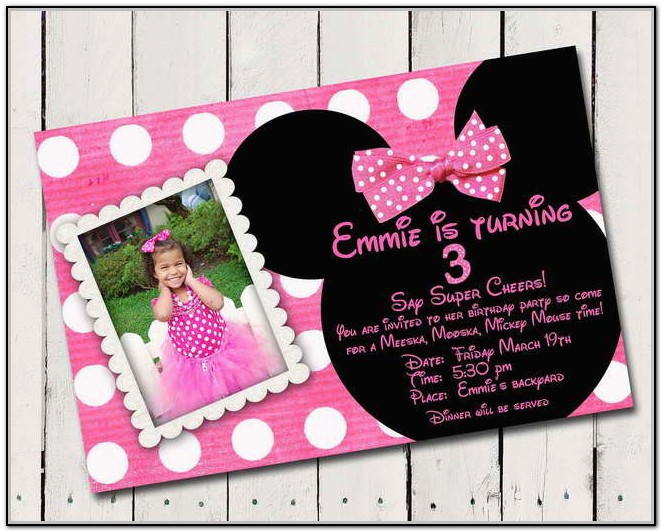 minnie mouse personalized birthday invitation