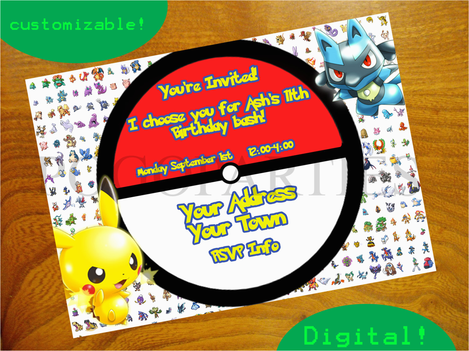pokemon birthday invitations free