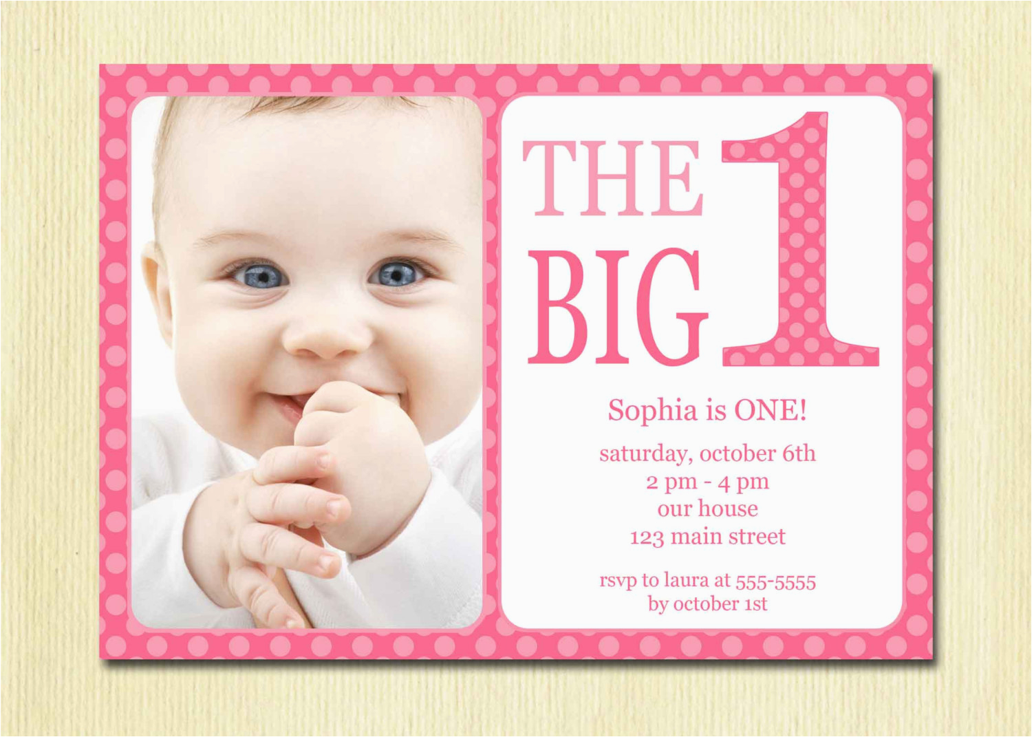 first birthday baby girl invitation diy