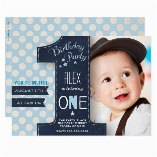 first birthday party invitation boy chalkboard 256973755724697045