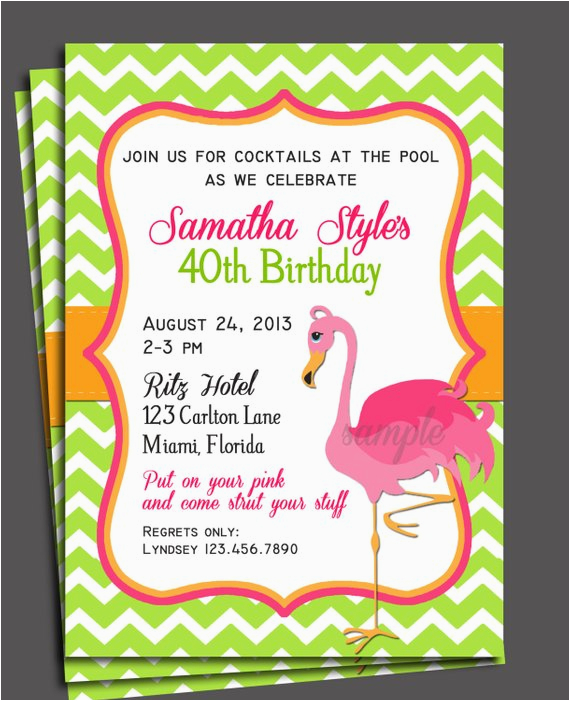 pink flamingo invitation printable birthday baby