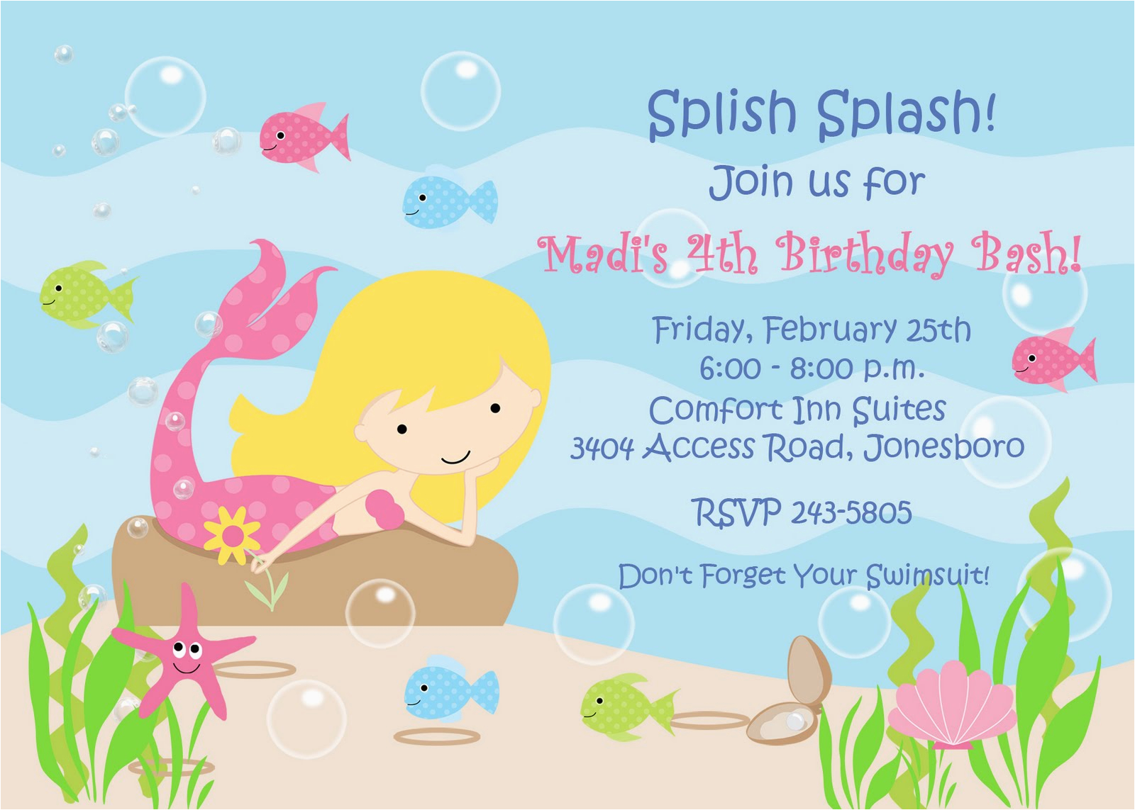 post free printable mermaid invitation template 131203