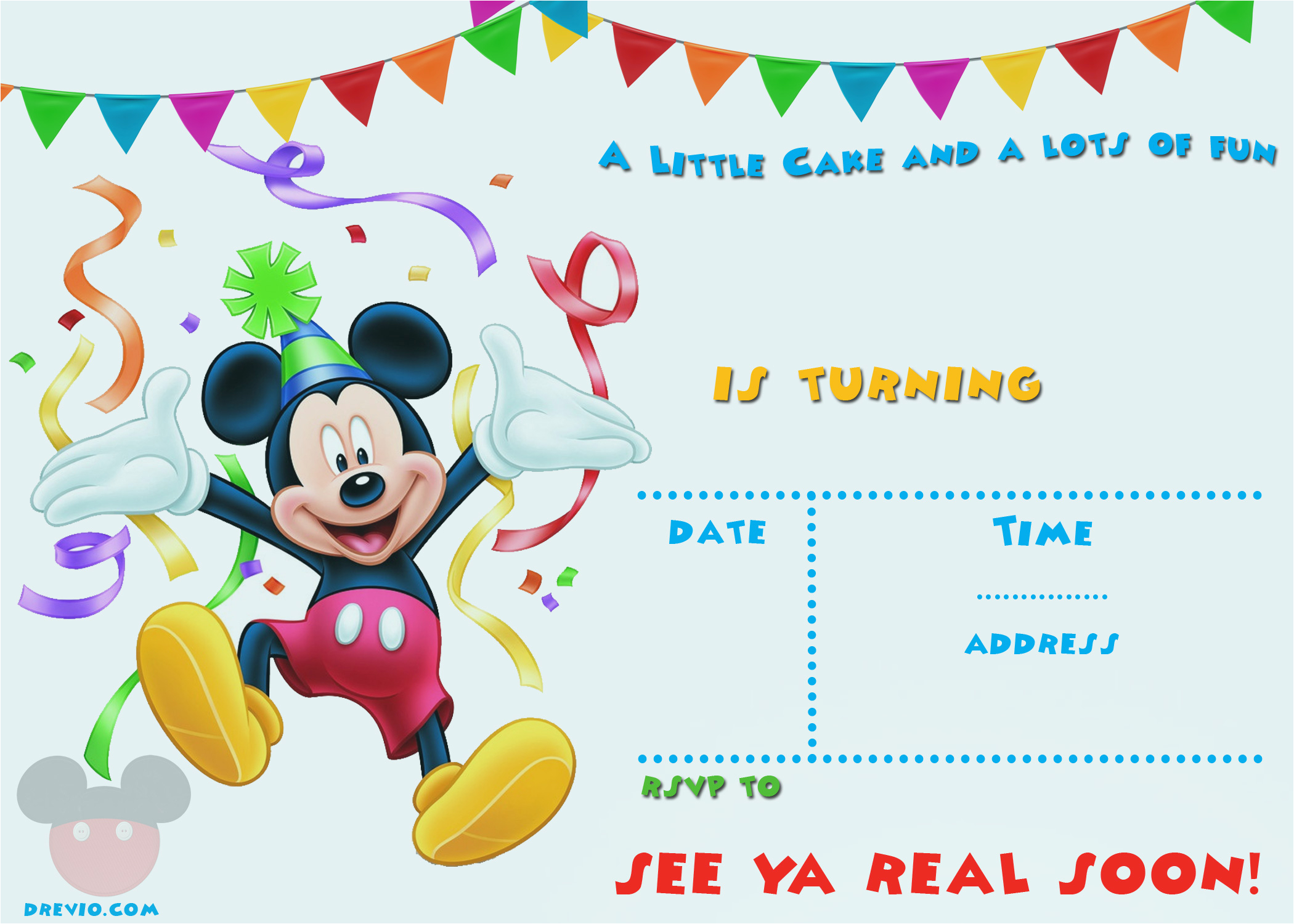free mickey mouse 1st birthday invitations