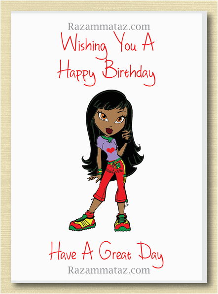 african american girl birthday card d