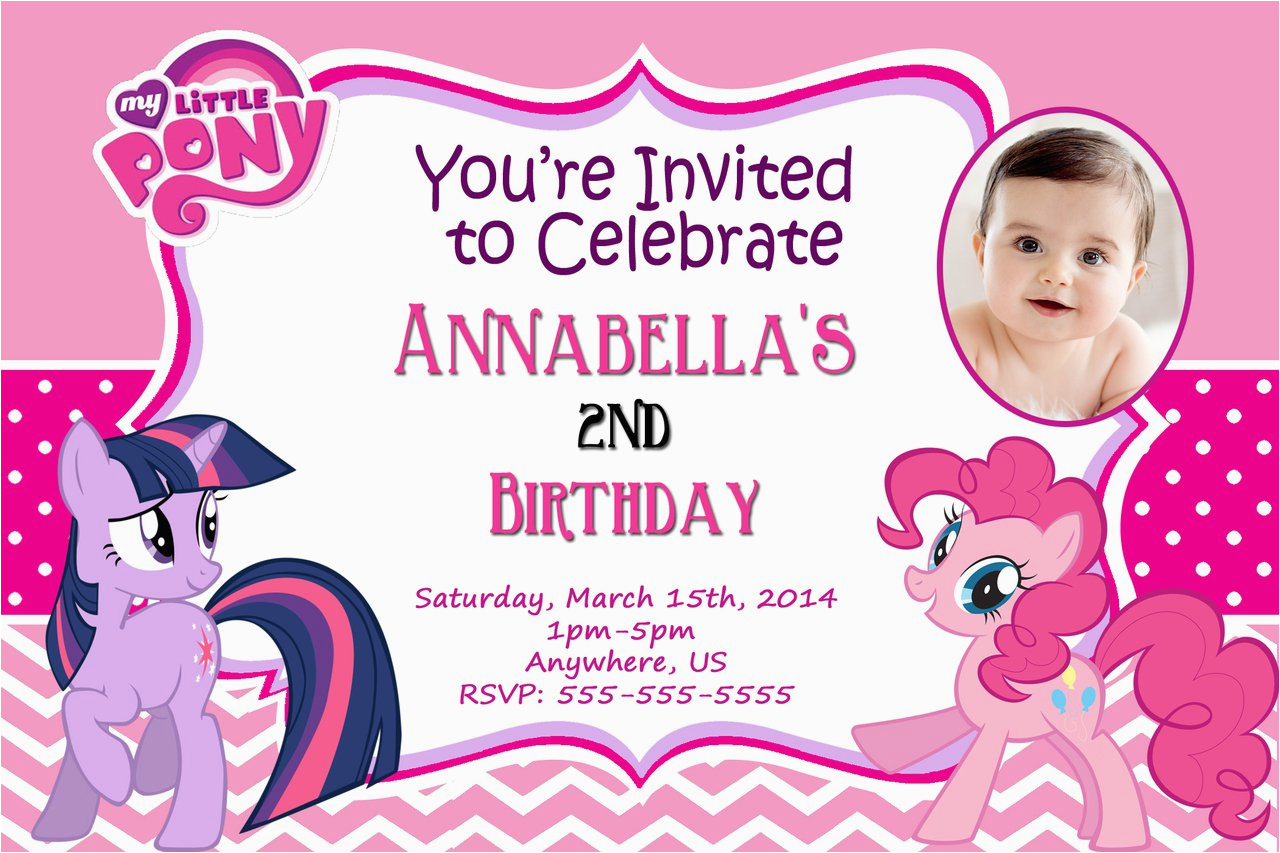 my little pony personalized birthday invitations