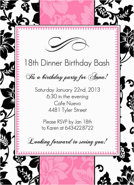 18 birthday invitation template