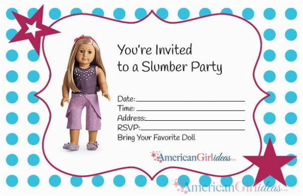 american girl party invitations