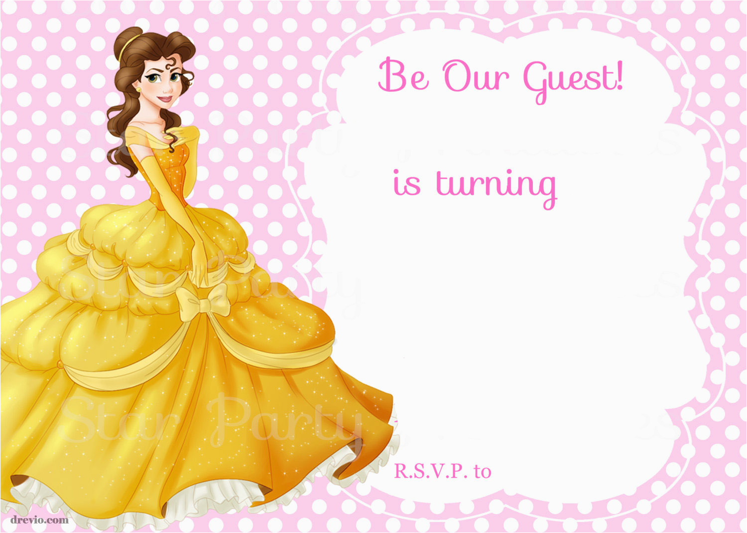 free printable beauty and the beast royal invitation template