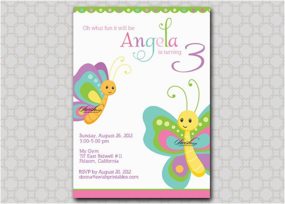 butterfly birthday party invitation by swishprintables on etsy