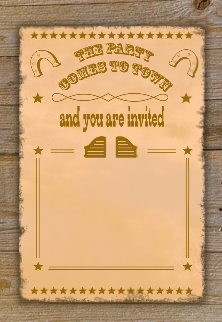 free cowboy birthday invitations