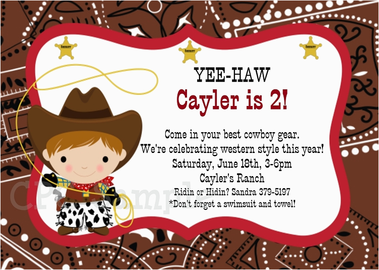 free printable cowboy birthday invitations