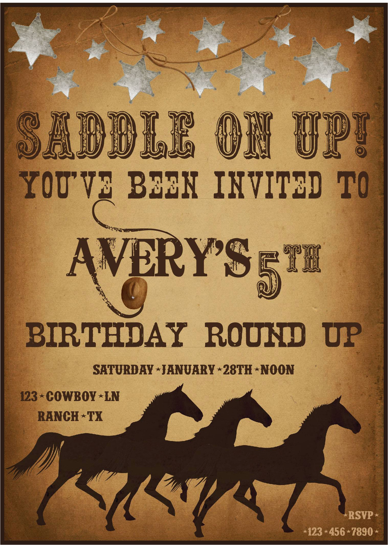 Cowboy Birthday Invitations Templates Free