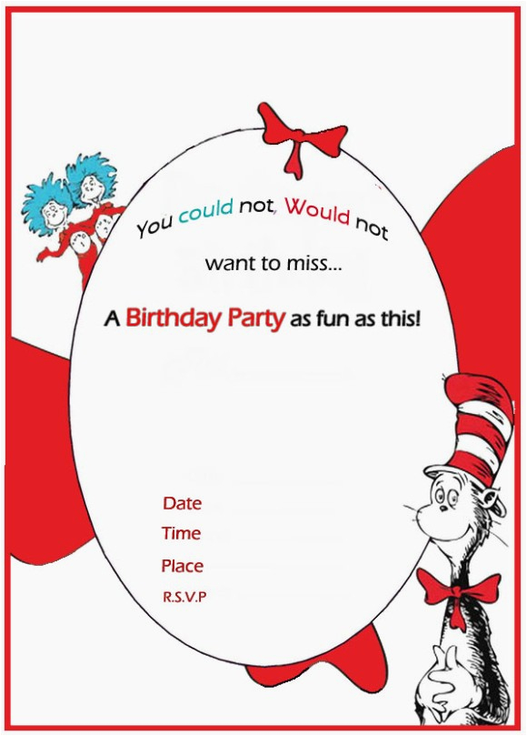 dr seuss birthday invitation free template