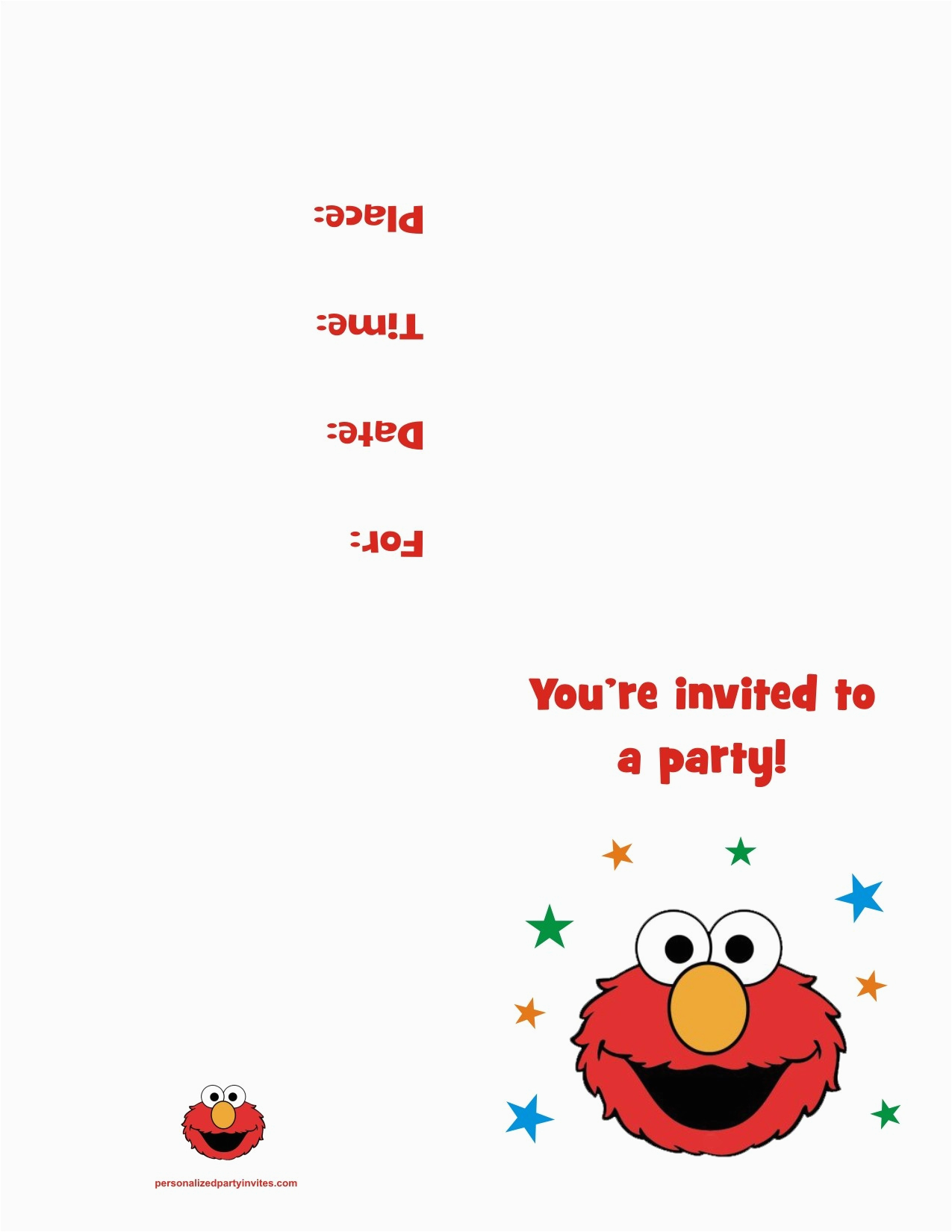 elmo free printable birthday party invitation