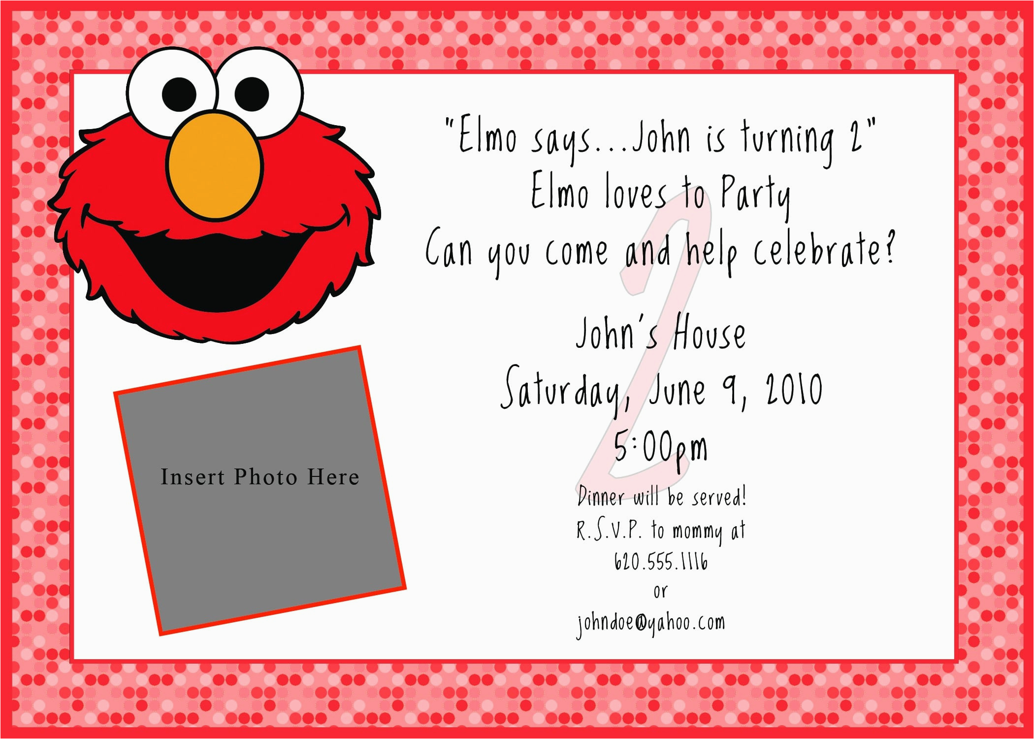 printable free elmo invitation