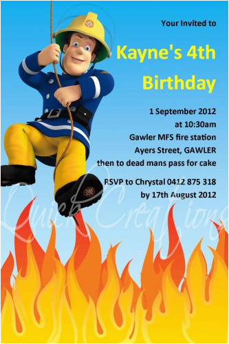 childrens birthday invitations fireman sam birthday invitation