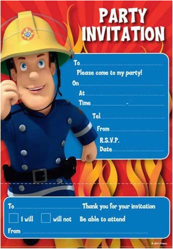 Free Printable Fireman Sam Birthday Invitations BirthdayBuzz