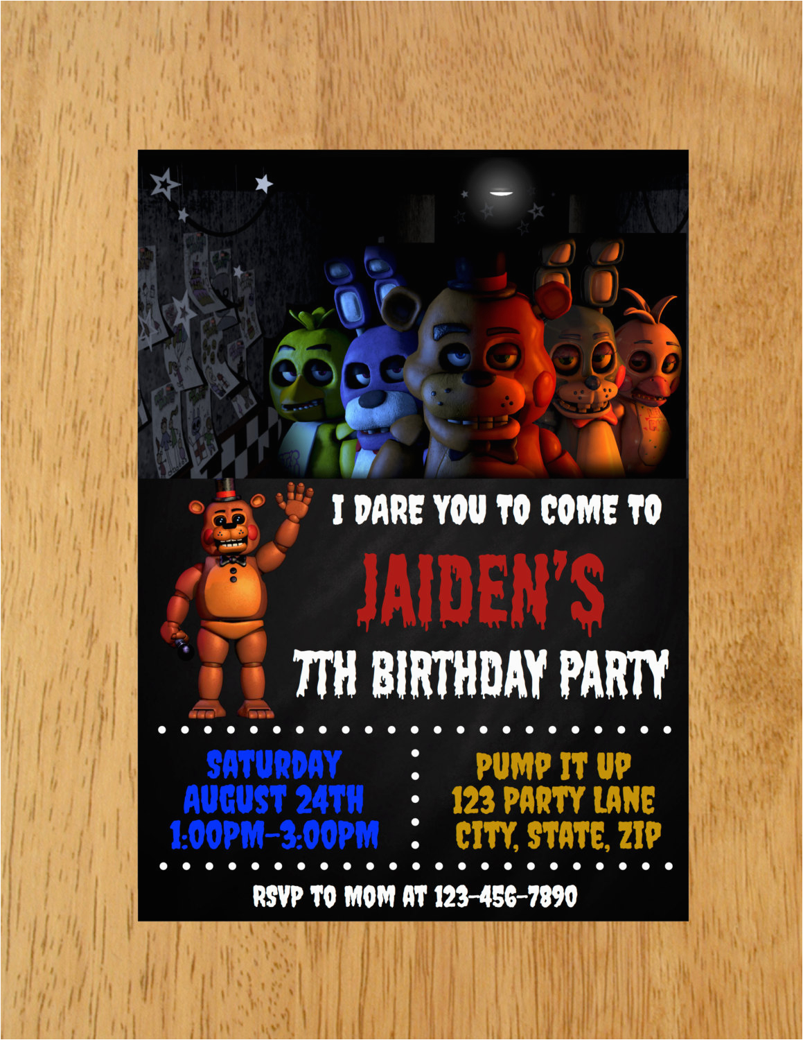 Five Nights At Freddys Free Printable Invitations Templates Printable 