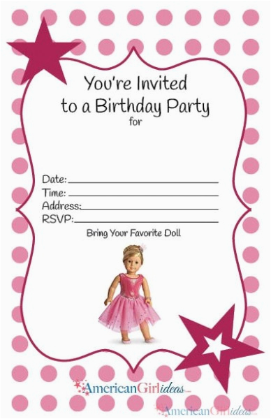 american girl party invitations american girl ideas