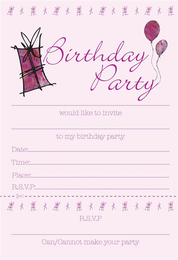 printable birthday invitations for girls bagvania free