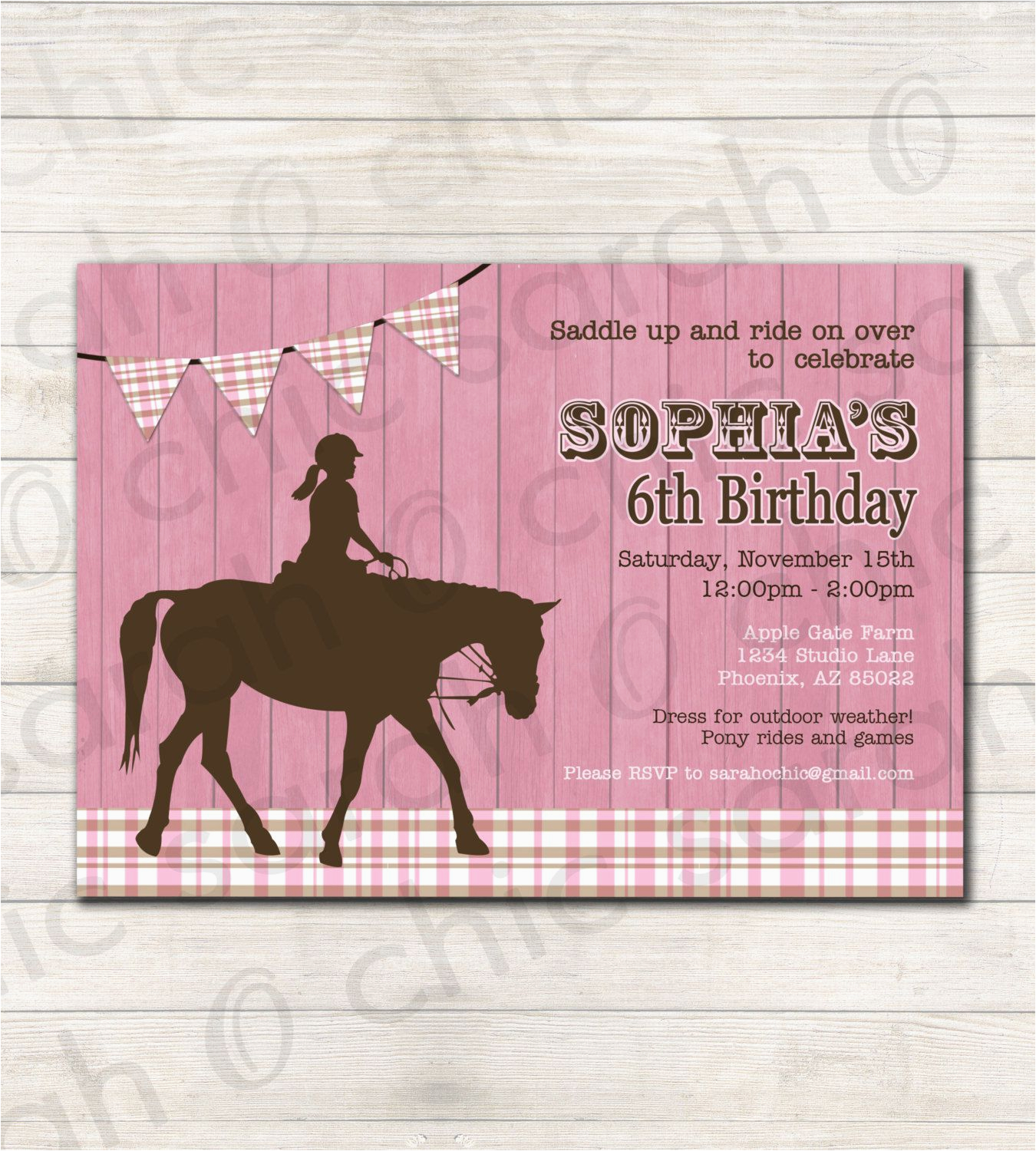 free printable horse birthday invitations