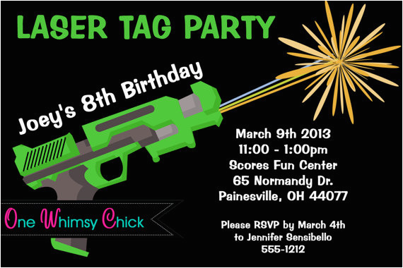 laser tag birthday party invitations