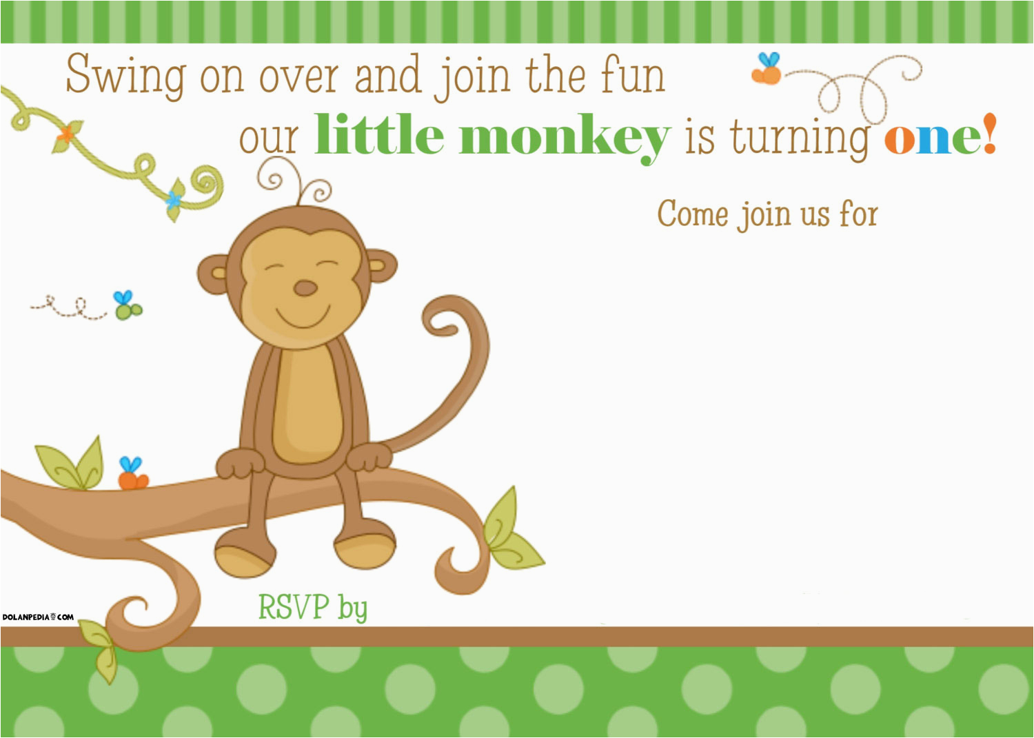 free printable little monkey birthday invitation template