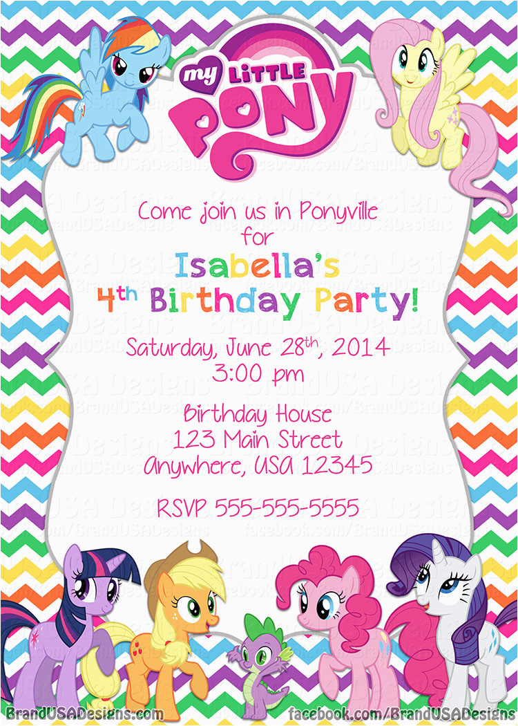 my little pony birthday invitations