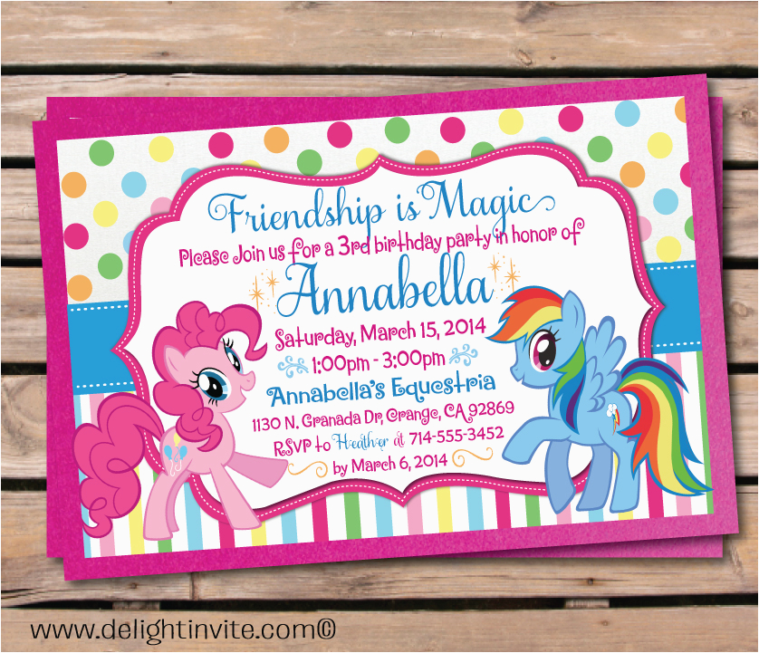 free printable my little pony birthday invitations
