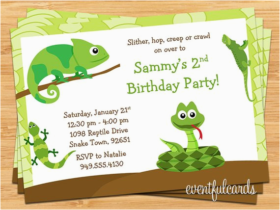 reptile birthday party invitation