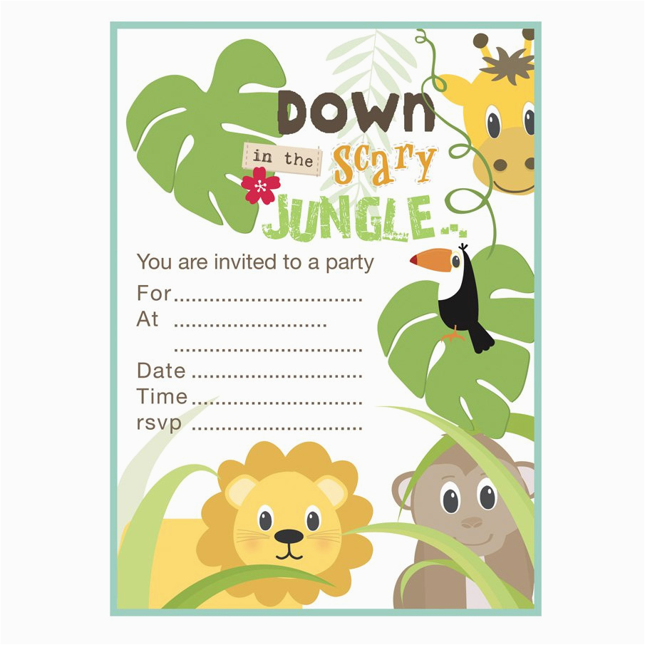 jungle theme birthday invitations free printable