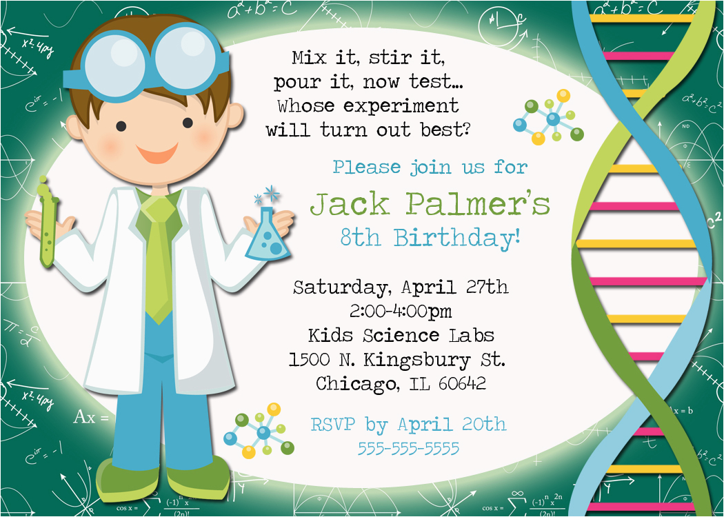 mad scientist party invitation