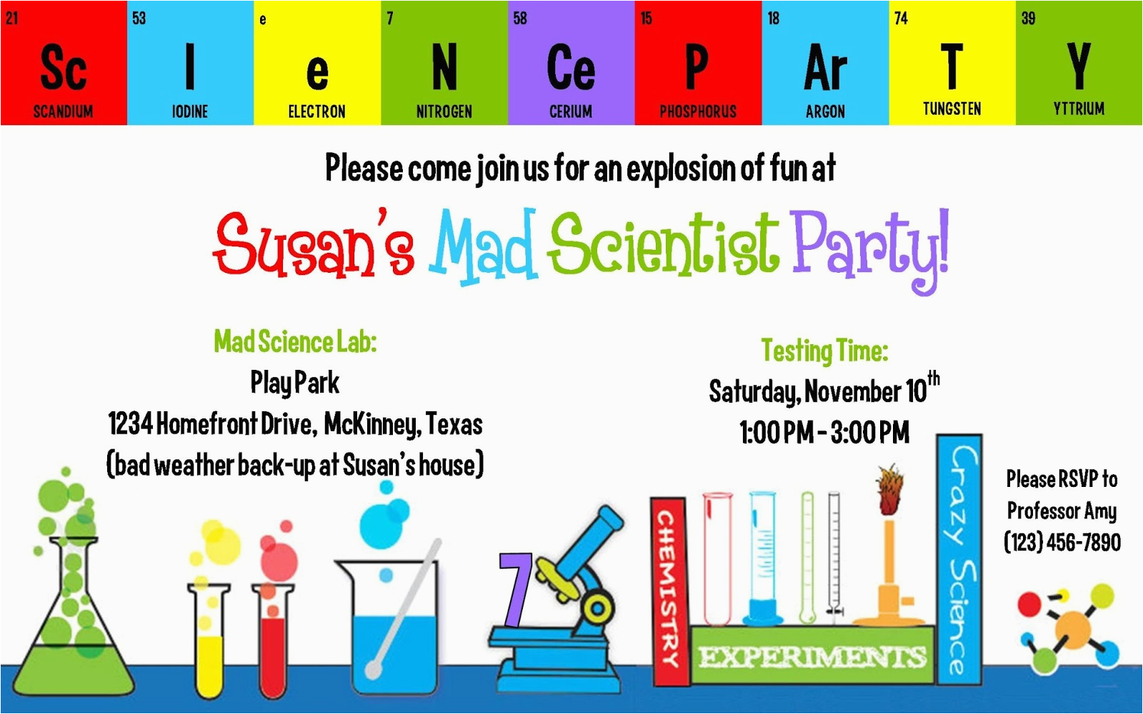 science birthday party invitations