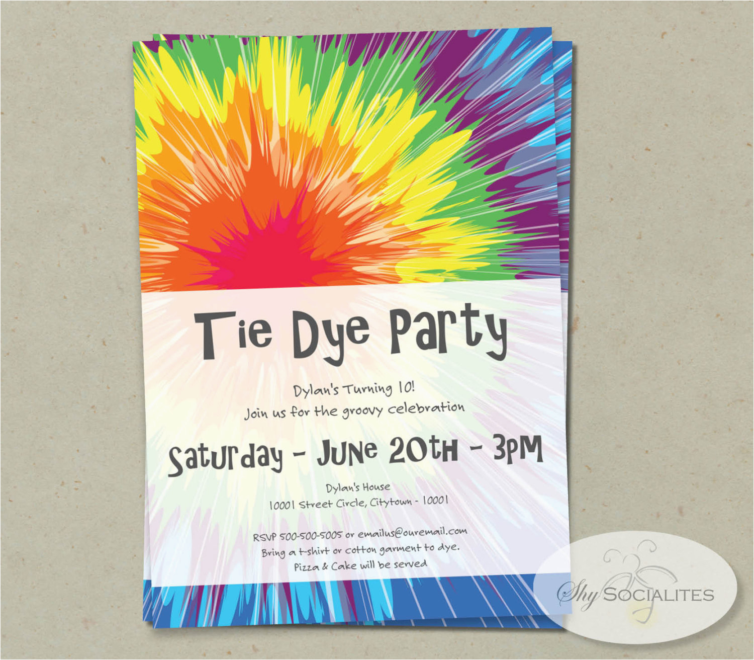 Free Printable Tie Dye Birthday Invitations BirthdayBuzz