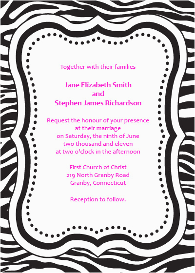 zebra print invitation