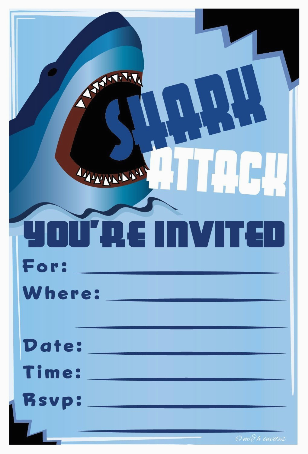 shark invitation template