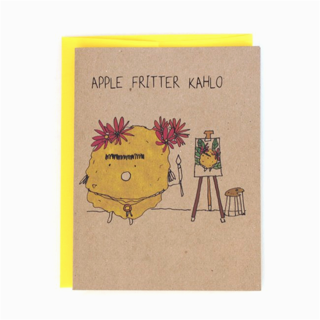 apple fritter frida kahlo greeting card