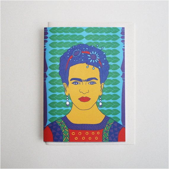 frida kahlo greeting card by lulu kitololo