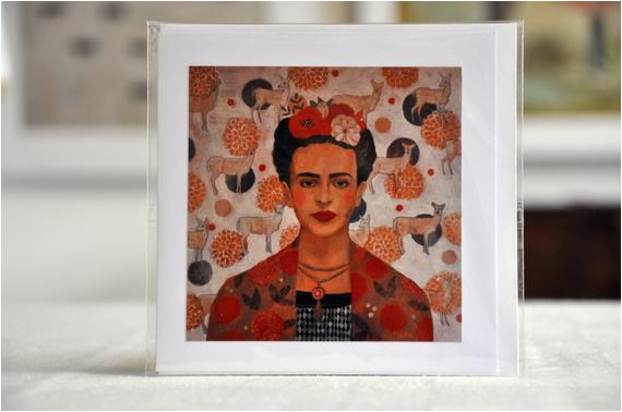 homage to frida frida kahlo greeting card with envelope