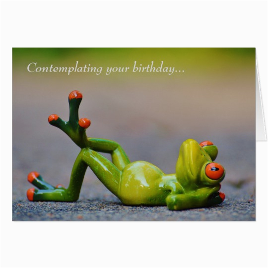 funny green frog birthday card zazzle com